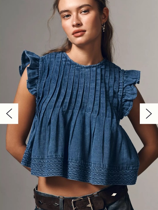 Anthropologie Tops - Anthropologie Jade Denim Swing Top by Pilcro